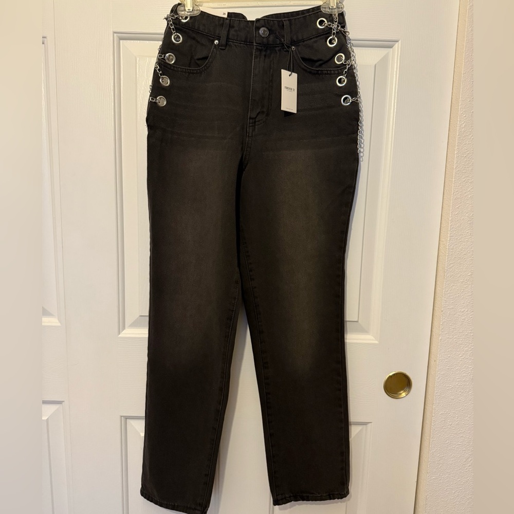 Forever 21 Black Skinny Jeans with Eyelet Detail